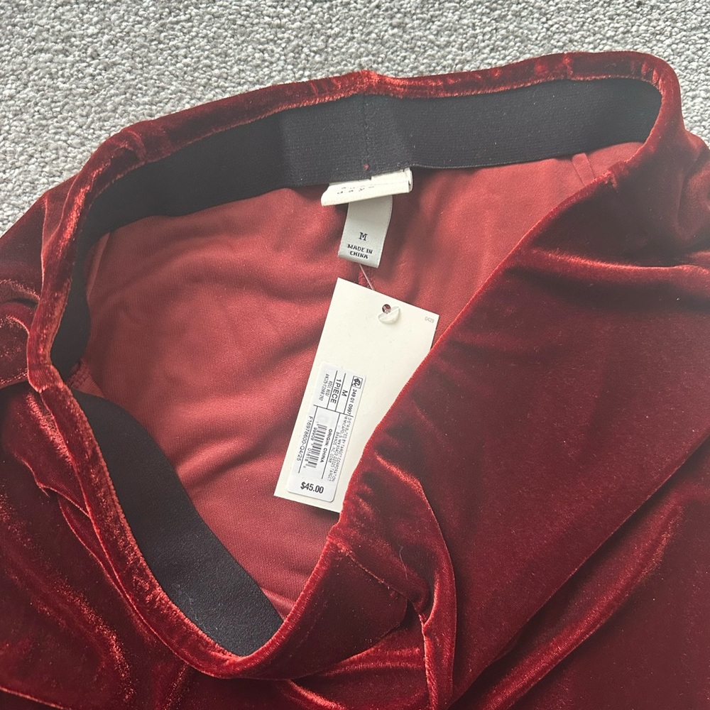Velvet Red Pants - Picture 2 of 4